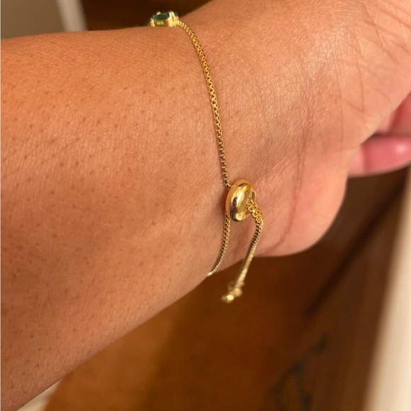 Neiman Marcus 14kt Plated Emerald Green Tennis Bracelet - Picture 6 of 6